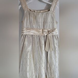 LOVE Girls Fancy Gold Champagne Sparkle Sleeveless Dress size 8